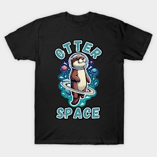 Otter Space lover Astronaut Funny Space Otter T-Shirt